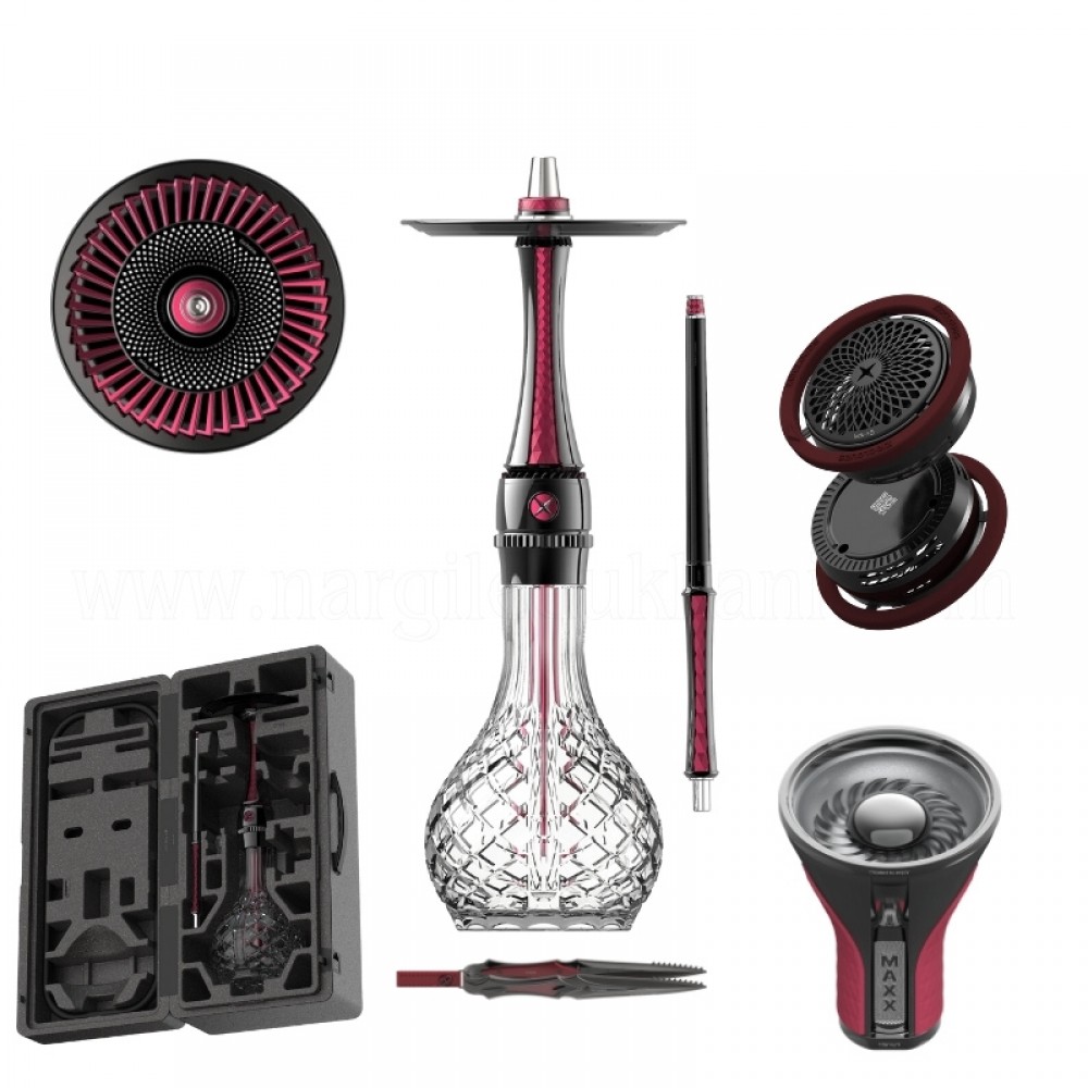 Maxx Royal Ruby Black Nargile Full Set