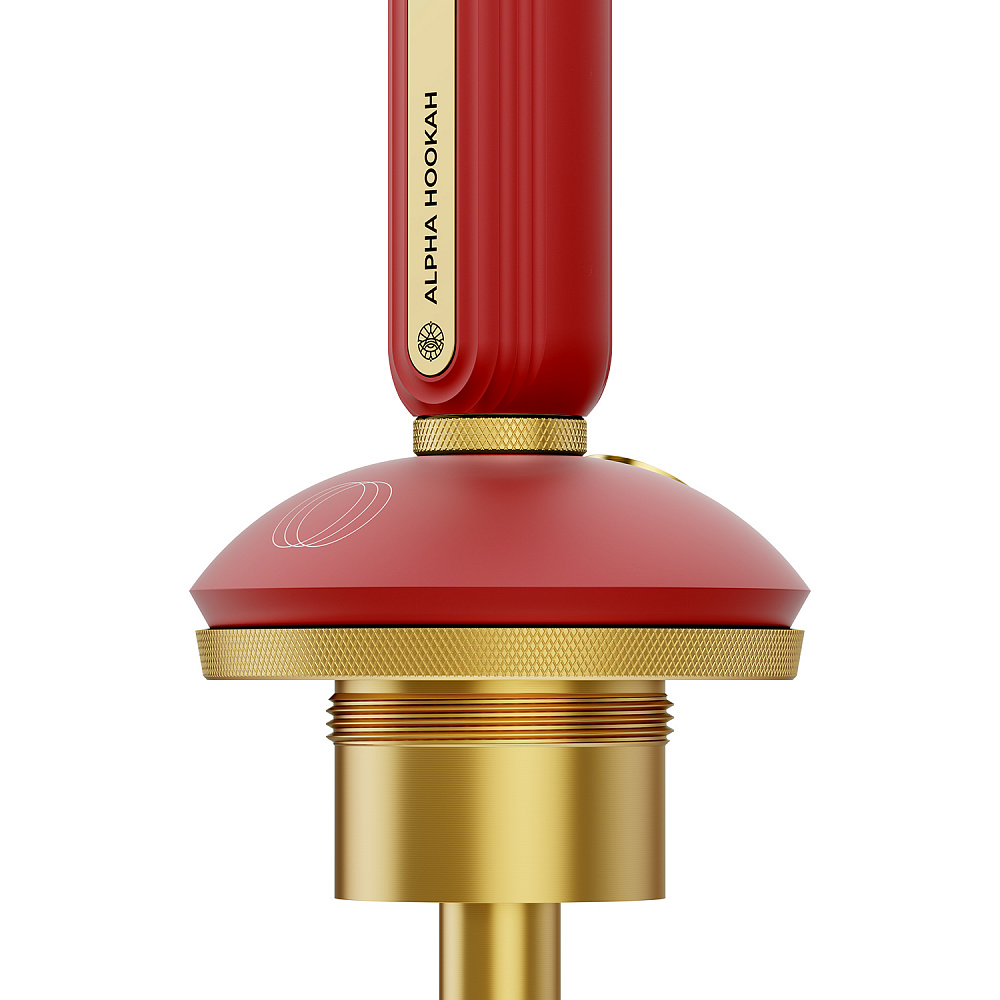 Alpha Hookah Echo Gold Ruby Red Kırmızı Nargile Takımı Gold Detaylı