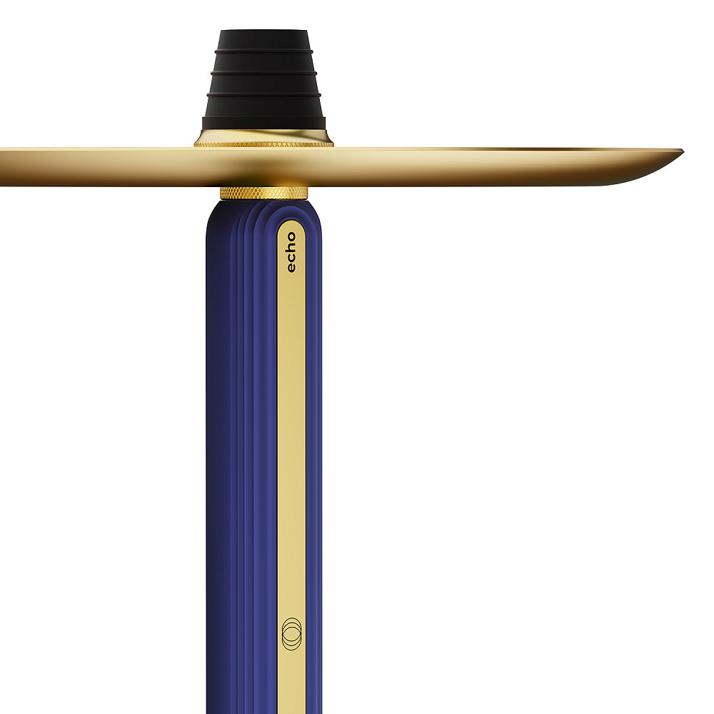 Alpha Hookah Echo Gold Sapphire Blue Mavi Nargile Takımı Gold Detaylı