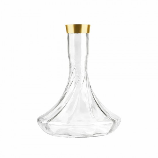 Japona Hookah Twist Şeffaf Nargile Şişesi (Gold Kilitli)